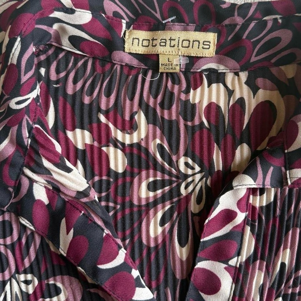 Notations Black and Pink Button Down Shirt - Picture 3 of 4